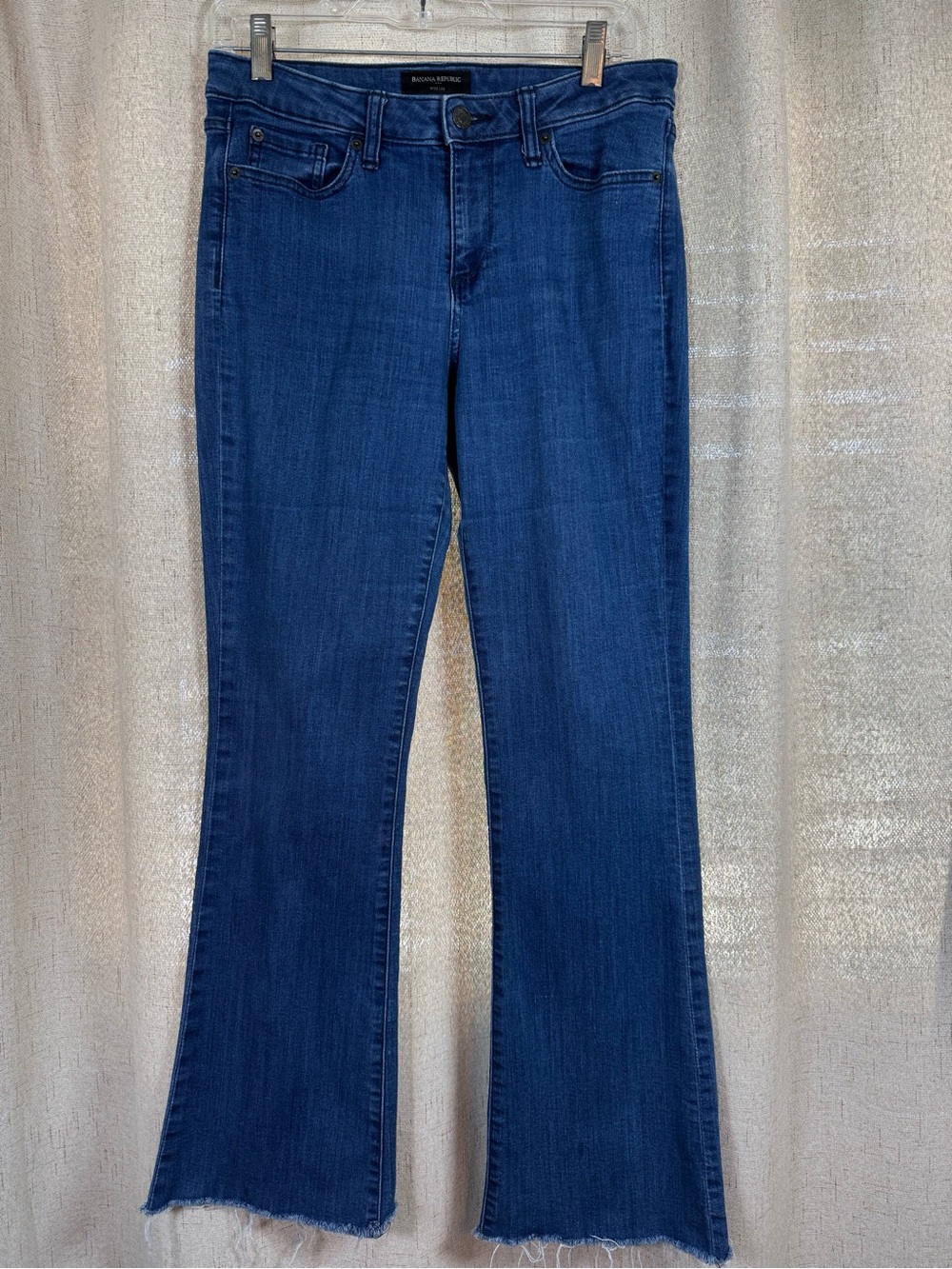 Banana Republic Dark Blue Wide Leg Jeans with Raw Hem